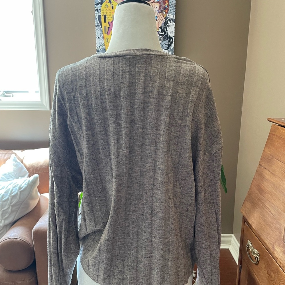 Dex Taupe Ribbed Knit Top - Picture 3 of 4